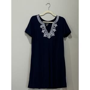 Lilly Pulitzer Shirt Dress Women Medium Maisy Mini Swing Embroidered Tunic Beach